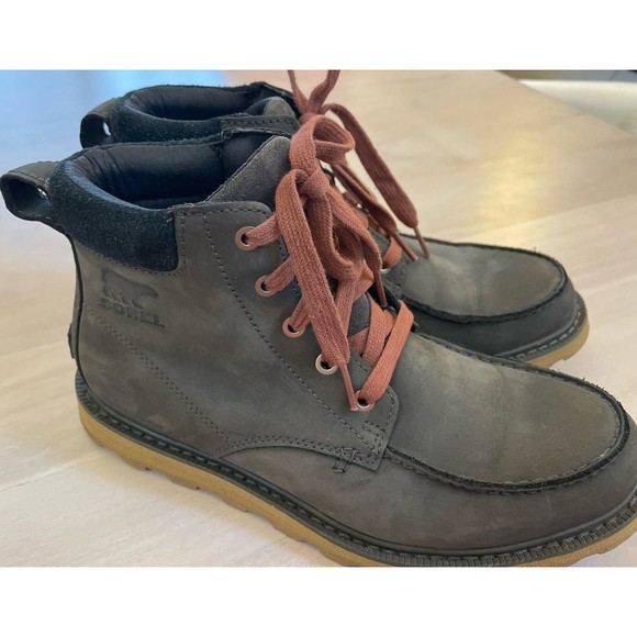 SOREL MADSON II WATERPROOF BROWN MOC TOE BOOTS - US MENS 7 Coal color - Picture 1 of 6